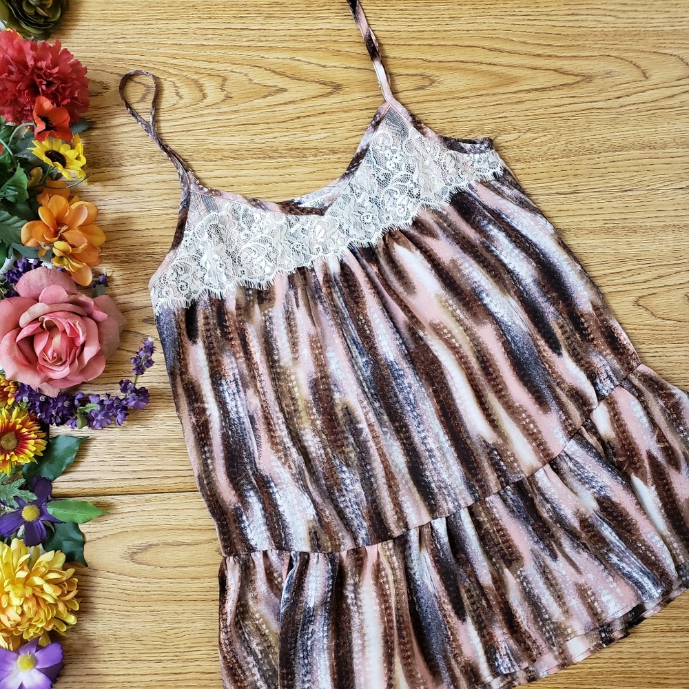 Lily White Dyed Lace Detail Peplum Top